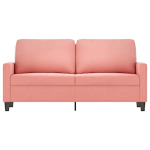 vidaXL Dvivietė sofa, rožinės spalvos, 140cm, aksomas