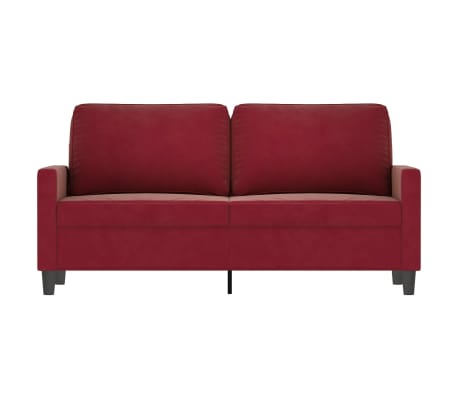 vidaXL Dvivietė sofa, raudonojo vyno spalvos, 140cm, aksomas