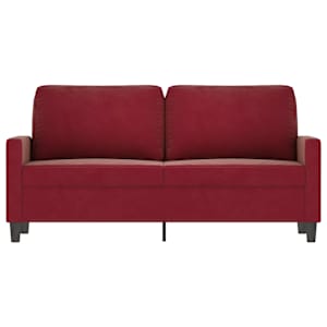 vidaXL Dvivietė sofa, raudonojo vyno spalvos, 140cm, aksomas