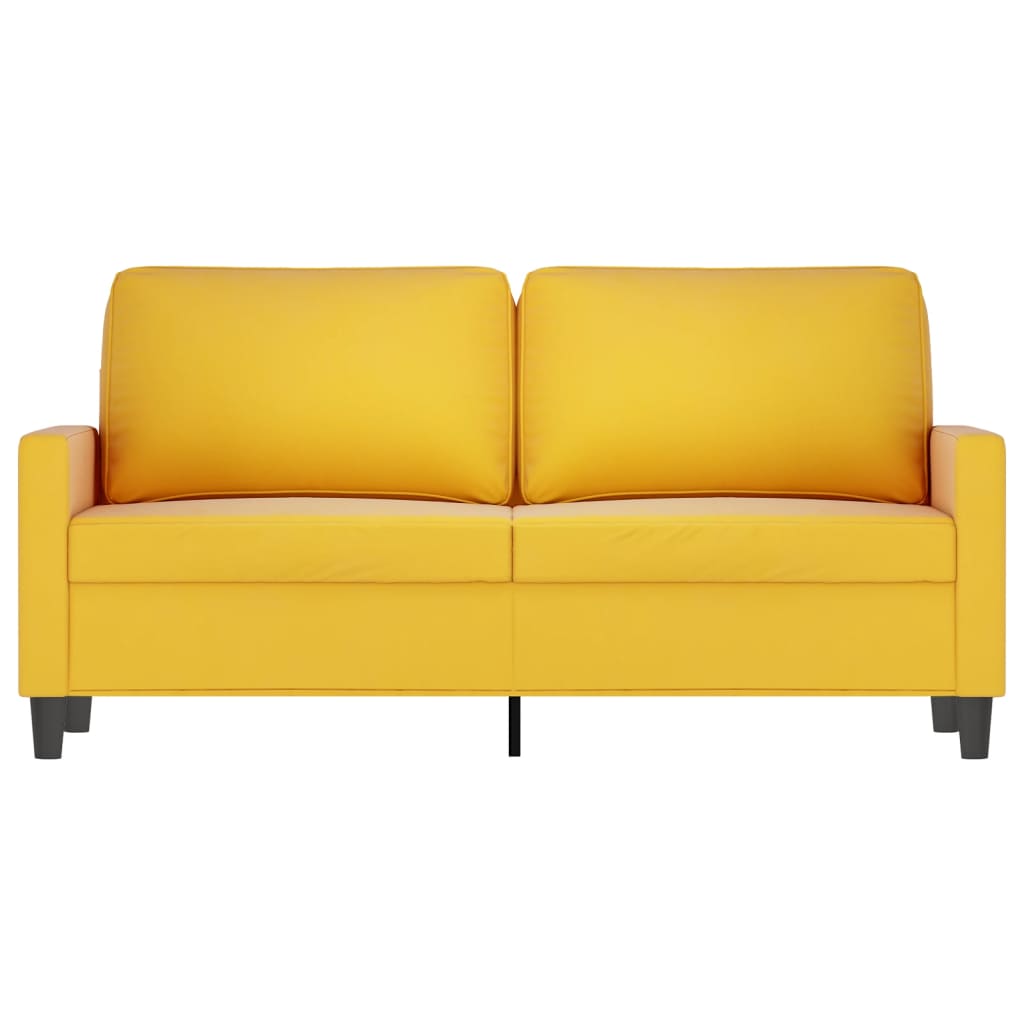 vidaXL Sofá de 2 lugares veludo 140 cm amarelo