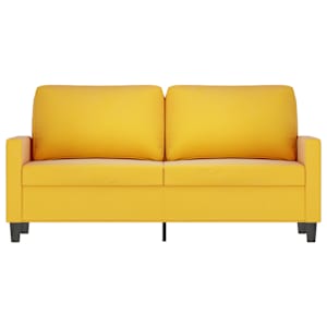 vidaXL Dvivietė sofa, geltonos spalvos, 140cm, aksomas