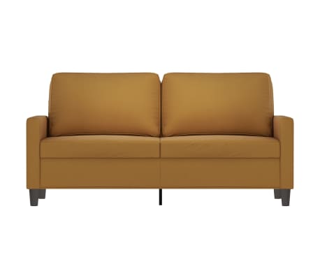 vidaXL Dvivietė sofa, rudos spalvos, 140cm, aksomas
