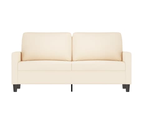 vidaXL Dvivietė sofa, kreminės spalvos, 140cm, aksomas