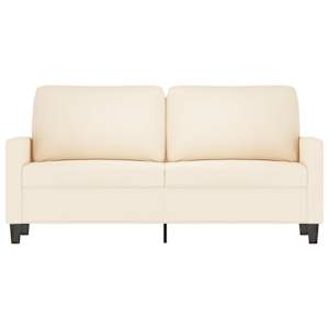 vidaXL Dvivietė sofa, kreminės spalvos, 140cm, aksomas