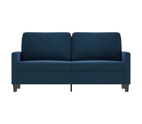vidaXL Dvivietė sofa, mėlynos spalvos, 140cm, aksomas