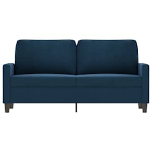 vidaXL Dvivietė sofa, mėlynos spalvos, 140cm, aksomas