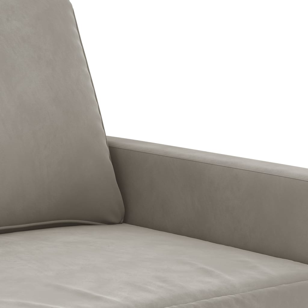 3-Sitzer-Sofa Hellgrau 180 cm Samt | Stepinfit.de