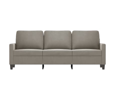 vidaXL Trivietė sofa, šviesiai pilkos spalvos, 180cm, aksomas