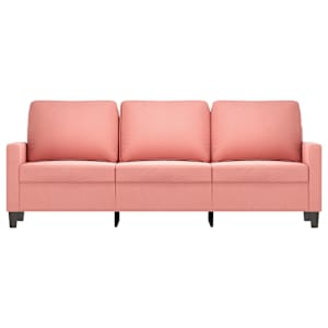 vidaXL Trivietė sofa, rožinės spalvos, 180cm, aksomas