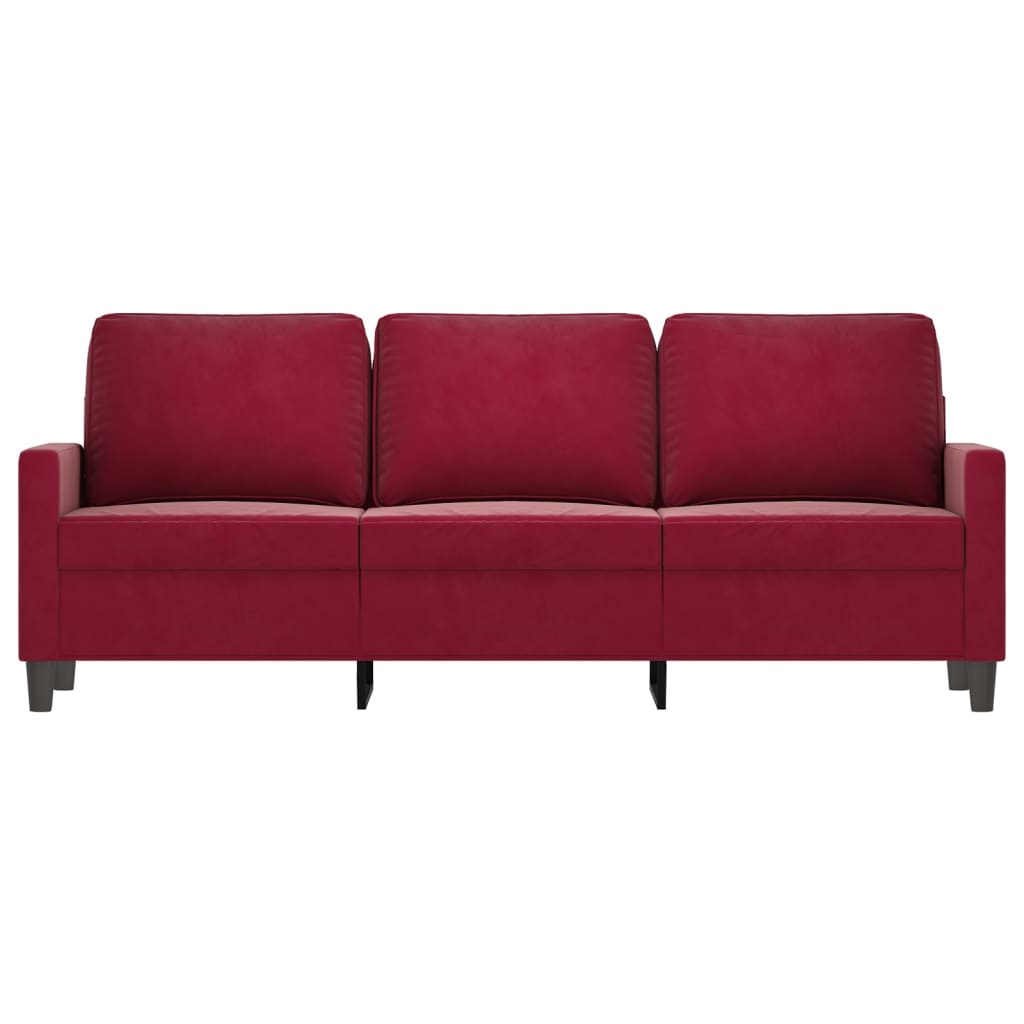 3-Sitzer-Sofa Weinrot 180 cm Samt | Stepinfit.de