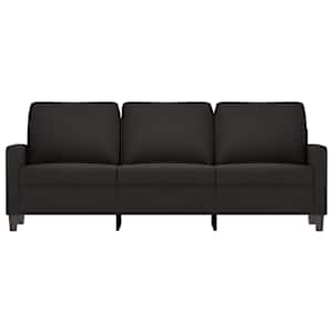 vidaXL Trivietė sofa, juodos spalvos, 180cm, aksomas