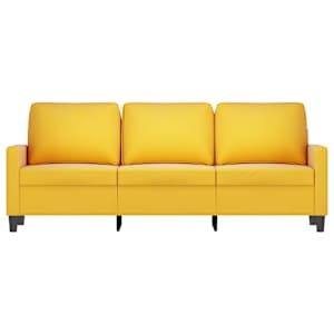 vidaXL Trivietė sofa, geltonos spalvos, 180cm, aksomas