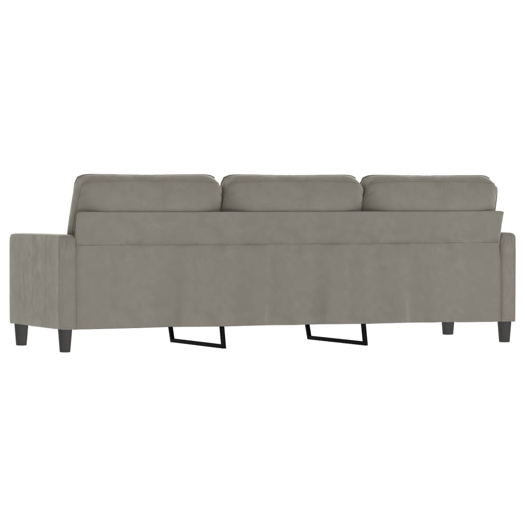 3-Sitzer-Sofa Hellgrau 210 cm Samt | Stepinfit.de