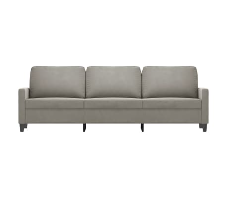 vidaXL Trivietė sofa, &scaron;viesiai pilkos spalvos, 210cm, aksomas