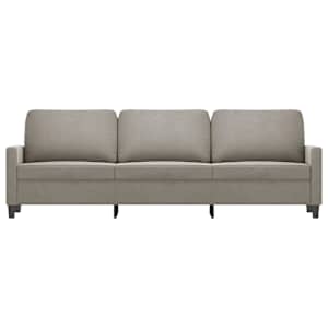 vidaXL Trivietė sofa, &scaron;viesiai pilkos spalvos, 210cm, aksomas