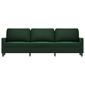 vidaXL Trivietė sofa, tamsiai žalios spalvos, 210cm, aksomas