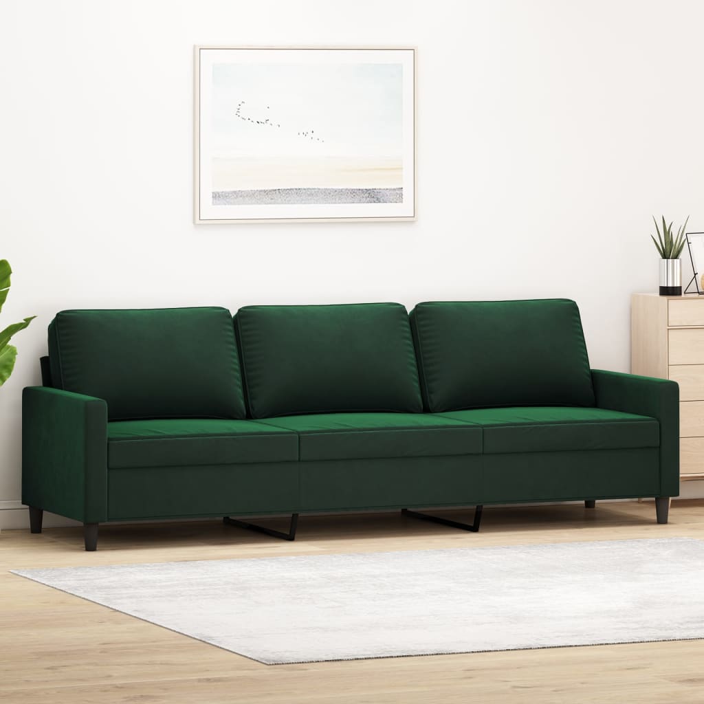 3-Sitzer-Sofa Dunkelgrün 210 cm Samt kaufen