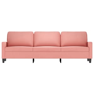 vidaXL Trivietė sofa, rožinės spalvos, 210cm, audinys