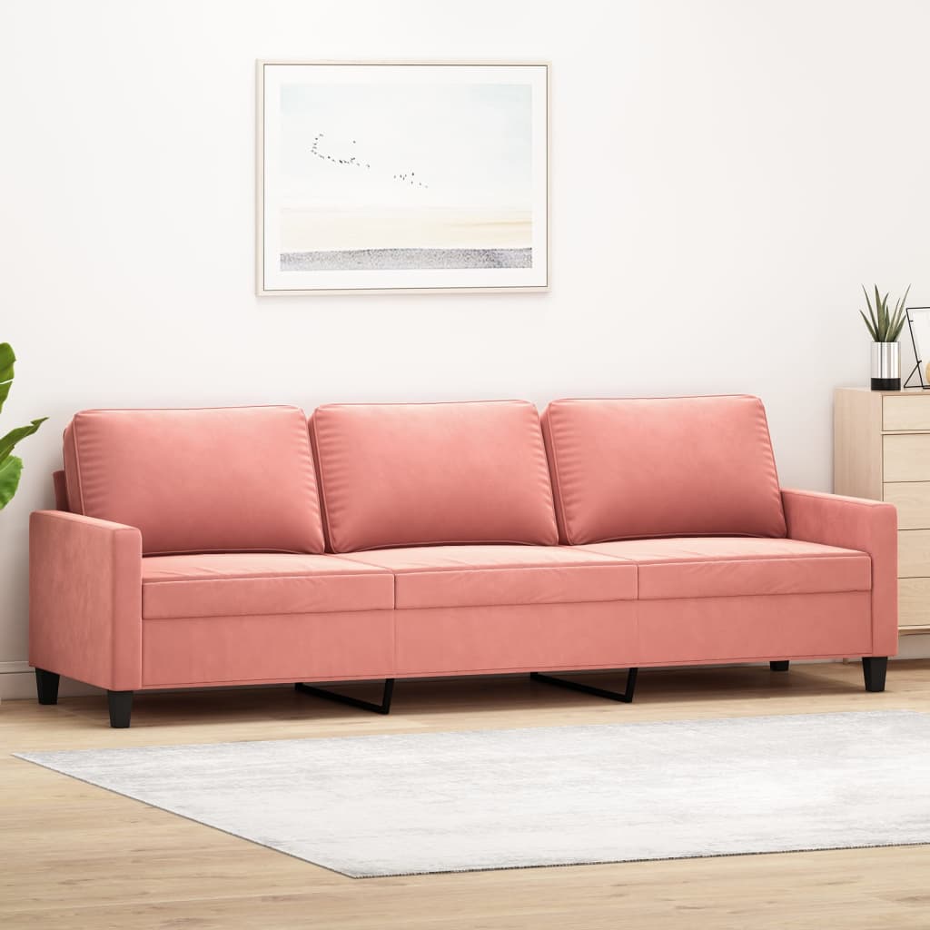 3-Sitzer-Sofa Rosa 210 cm Samt | Stepinfit.de