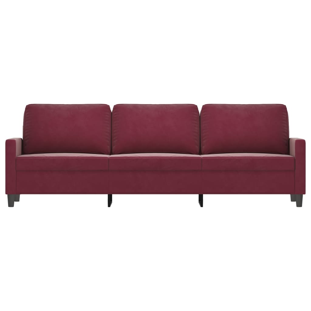 3-Sitzer-Sofa Weinrot 210 cm Samt | Stepinfit.de