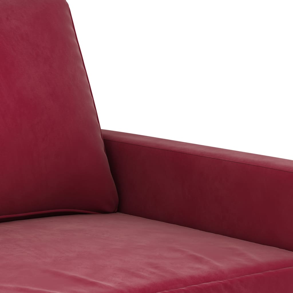 3-Sitzer-Sofa Weinrot 210 cm Samt | Stepinfit.de