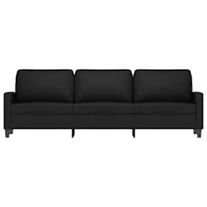 vidaXL Trivietė sofa, juodos spalvos, 210cm, aksomas