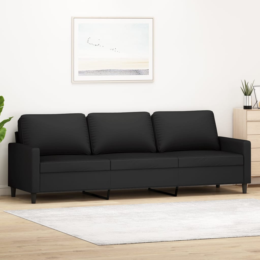 3-Sitzer-Sofa Schwarz 210 cm Samt | Stepinfit.de