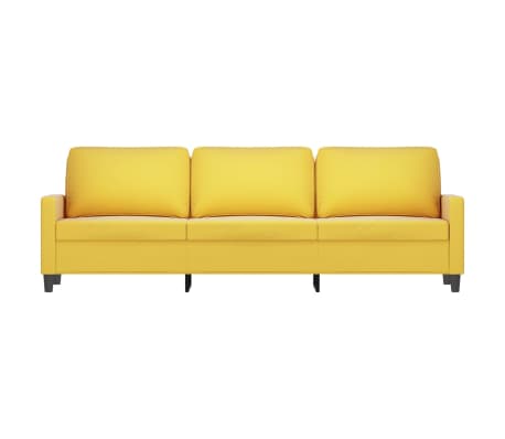 vidaXL Trivietė sofa, geltonos spalvos, 210cm, aksomas