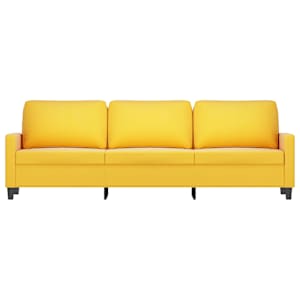 vidaXL Trivietė sofa, geltonos spalvos, 210cm, aksomas