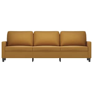 vidaXL Trivietė sofa, rudos spalvos, 210cm, aksomas