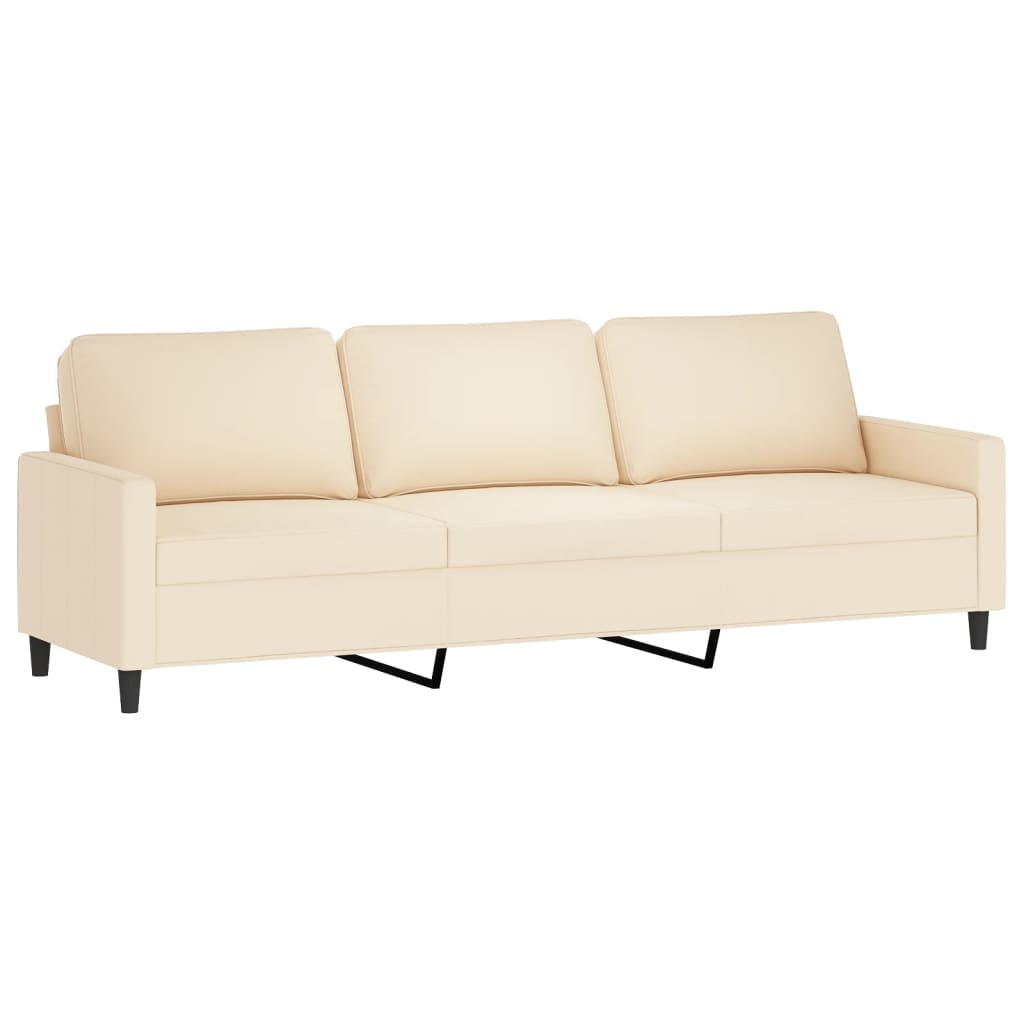 3-Sitzer-Sofa Creme 210 cm Samt | Stepinfit.de