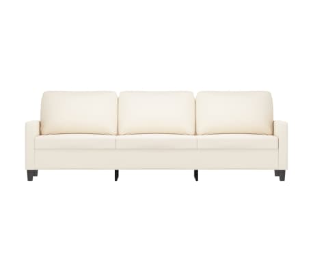 vidaXL Trivietė sofa, kreminės spalvos, 210cm, aksomas