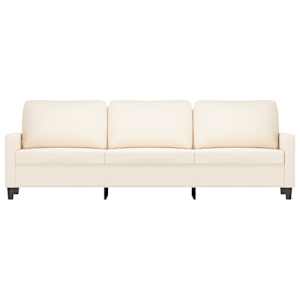vidaXL Trivietė sofa, kreminės spalvos, 210cm, aksomas