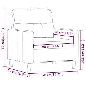 Křeslo světle šedé 60 cm textil - obrázek 8