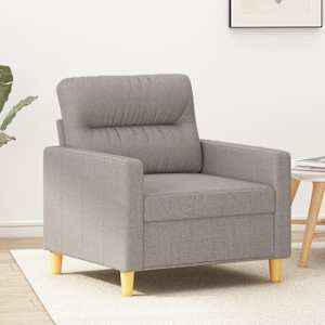 Křeslo světle šedé 60 cm textil - obrázek 1