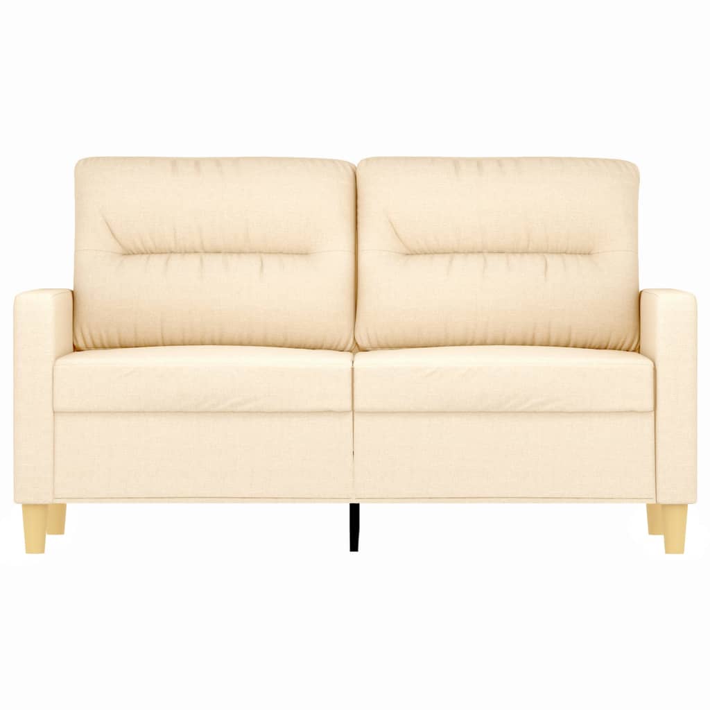 kétszemélyes krémszínű szövetkanapé 120 cm