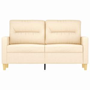 vidaXL Dvivietė sofa, kreminės spalvos, 120cm, audinys