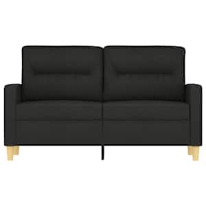vidaXL Dvivietė sofa, juodos spalvos, 120cm, audinys