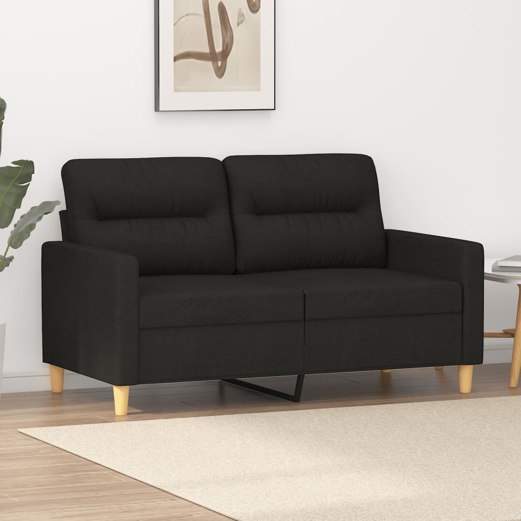 Dvivietė sofa, juodos spalvos, 120cm, audinys | Stepinfit.lt