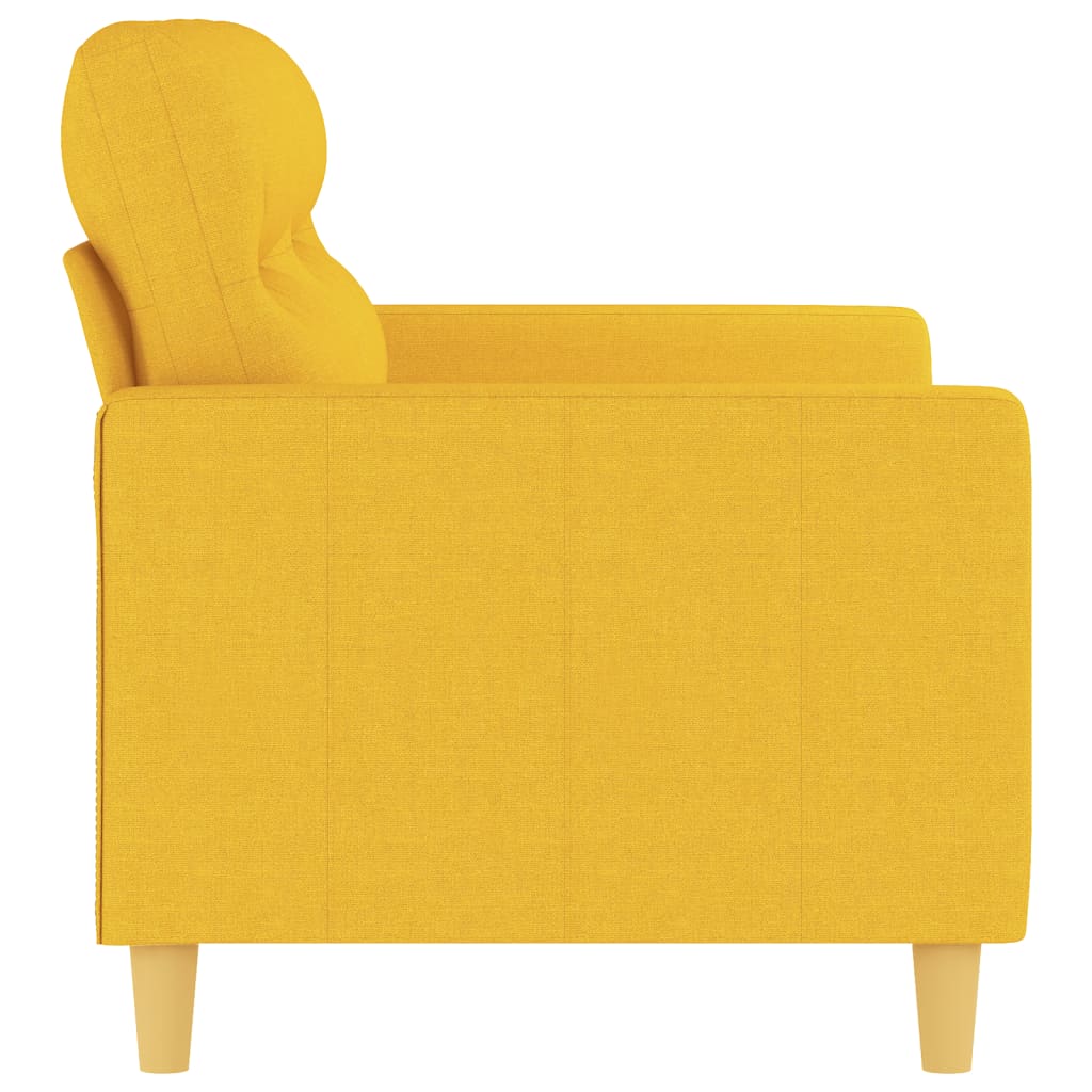 2 személyes világossárga szövet kanapé 120 cm