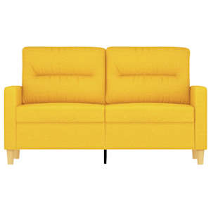 vidaXL Dvivietė sofa, &scaron;viesiai geltonos spalvos, 120cm, audinys