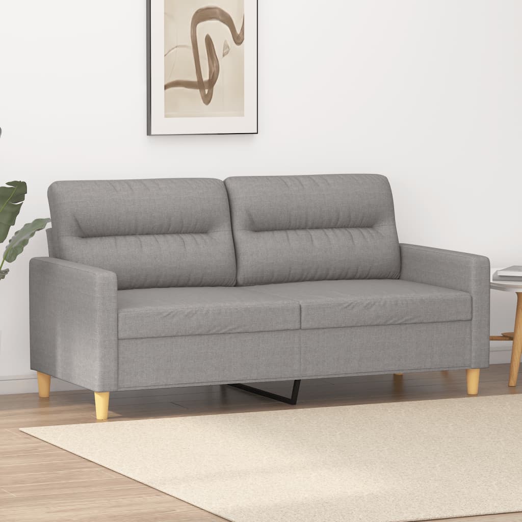 2-Sitzer-Sofa Hellgrau 140 cm Stoff | Stepinfit.de