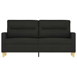 vidaXL Sofa 2-osobowa, czarna, 140 cm, tapicerowana tkaniną