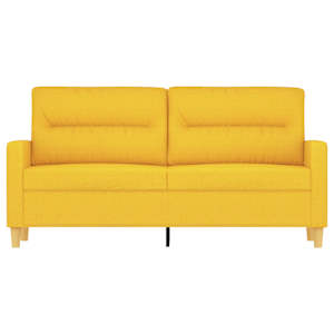 vidaXL Dvivietė sofa, &scaron;viesiai geltonos spalvos, 140cm, audinys