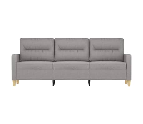vidaXL Trivietė sofa, &scaron;viesiai pilkos spalvos, 180cm, audinys