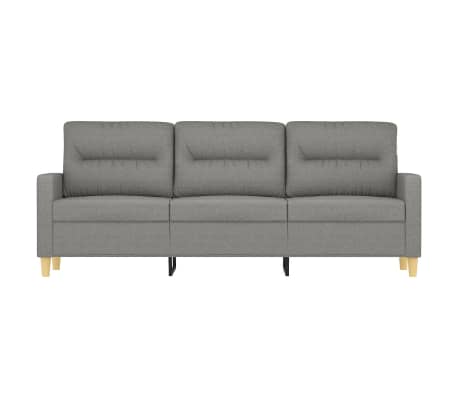 vidaXL Trivietė sofa, tamsiai pilkos spalvos, 180cm, audinys