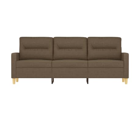 vidaXL Trivietė sofa, rudos spalvos, 180cm, audinys