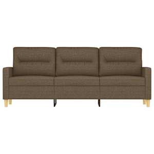 vidaXL Trivietė sofa, rudos spalvos, 180cm, audinys