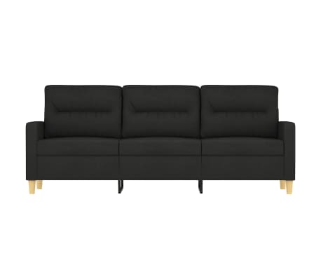 vidaXL Trivietė sofa, juodos spalvos, 180cm, audinys