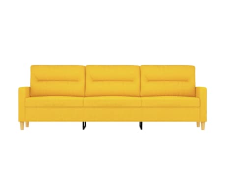 vidaXL Trivietė sofa, &scaron;viesiai geltonos spalvos, 180cm, audinys